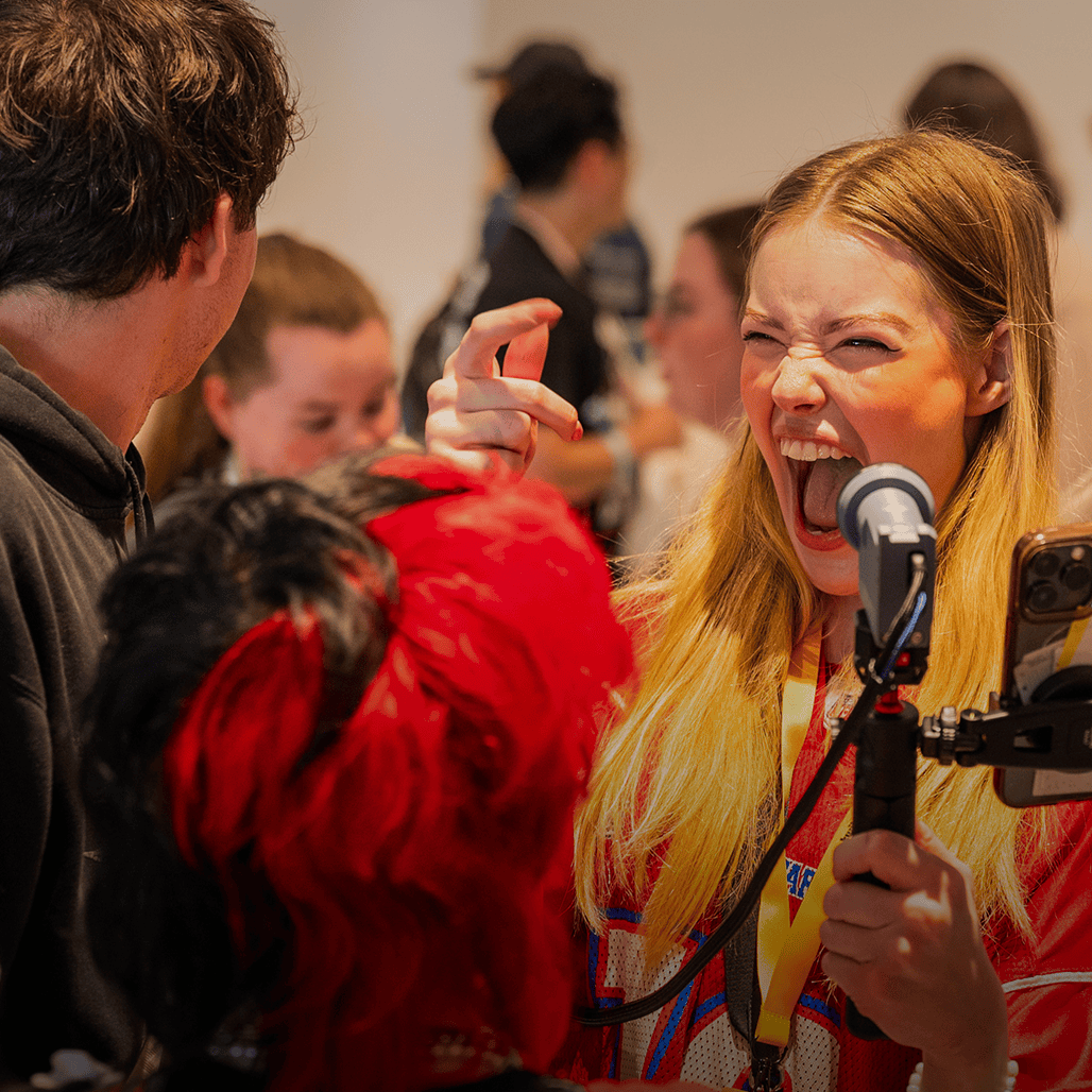 TwitchCon attendees hanging out and connecting in person